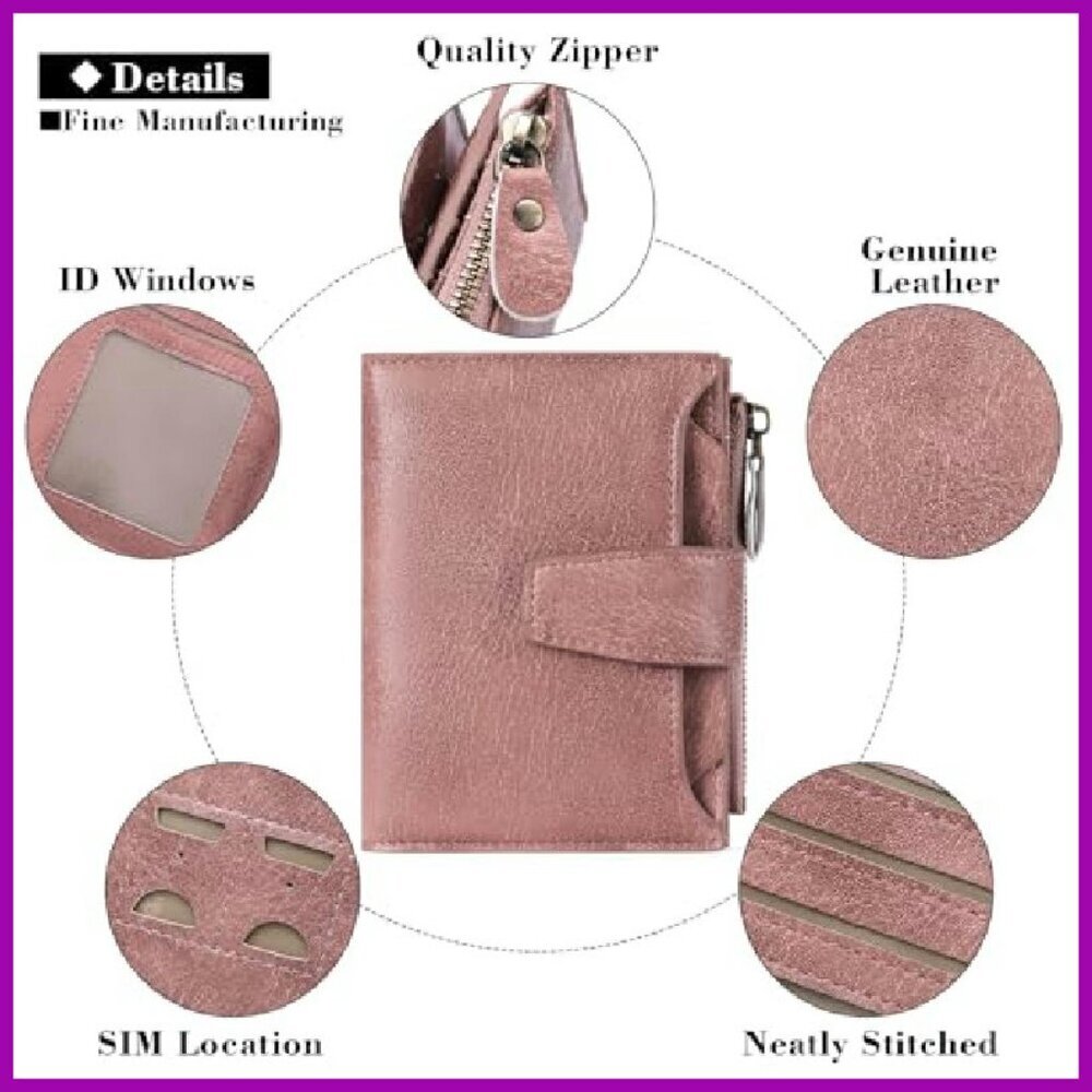 Compact RFID Blocking Leather Bifold Wallet with 14 Card Slots - Picture 7 of 8